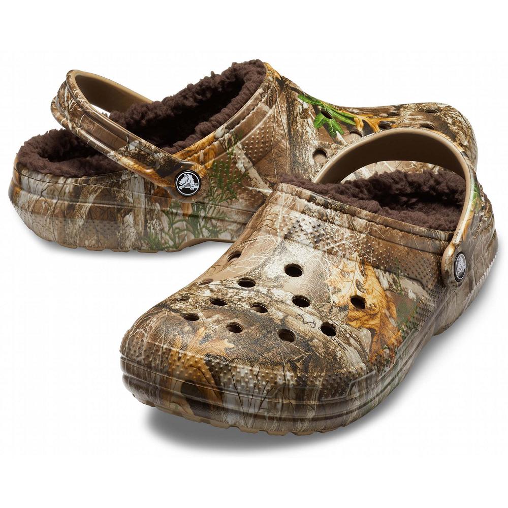 Brown Men's Crocs Classic Realtree Edge® Lined Clogs | NZ 0808WNBY